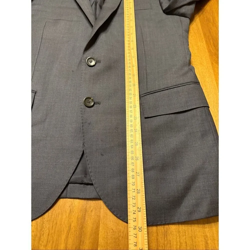 J Crew Ludlow Sport Coat Men 40S Gray Italian Fabric Jacket Tollegno 1900 Blazer